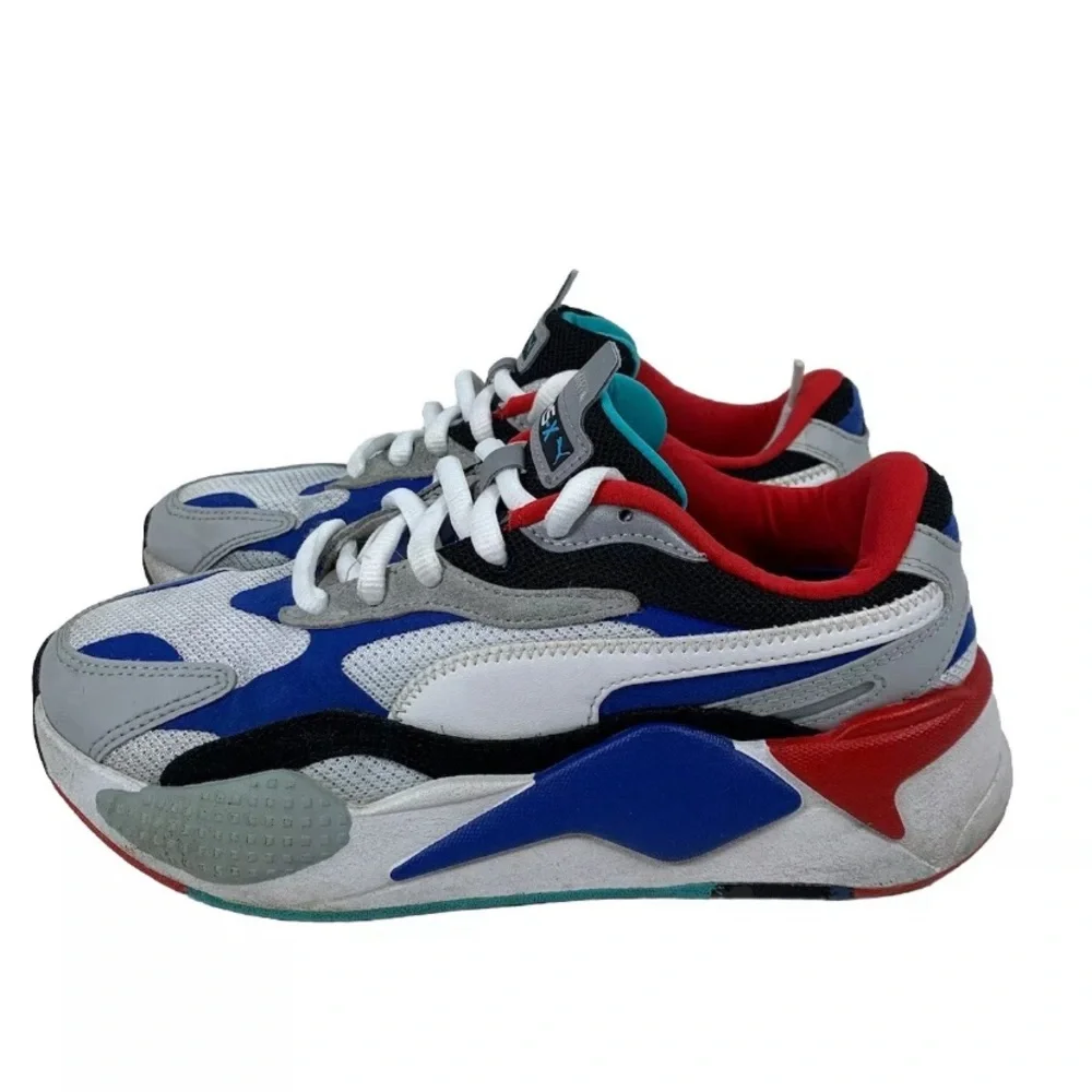 Puma RS-X3 Puzzle Child Sneakers Size 6.5C White Blue Red 372357-05 (S207)